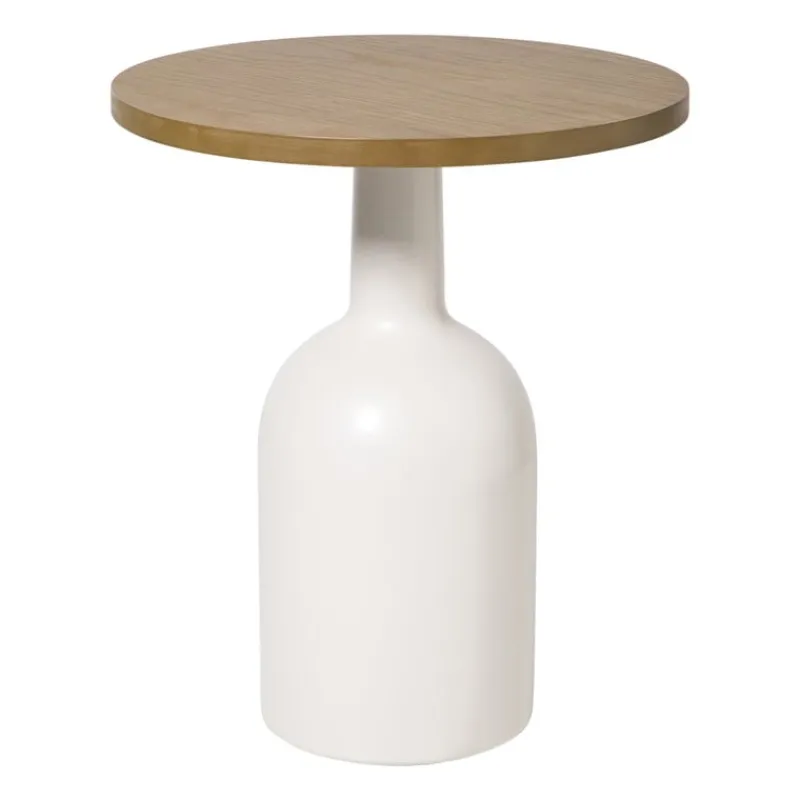 Xenos Bijzettafels-Bijzettafel Chico - bruin/beige - ø40x47 cm