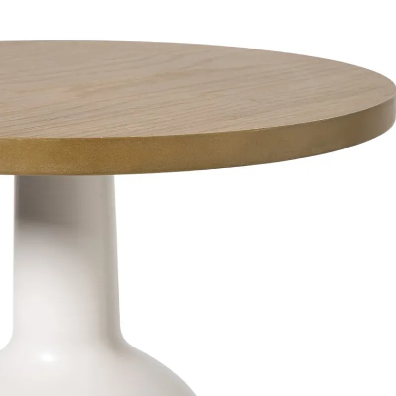 Xenos Bijzettafels-Bijzettafel Chico - bruin/beige - ø40x47 cm