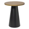 Xenos Bijzettafels-Bijzettafel Chico - bruin/zwart - ø39.5x48.5 cm