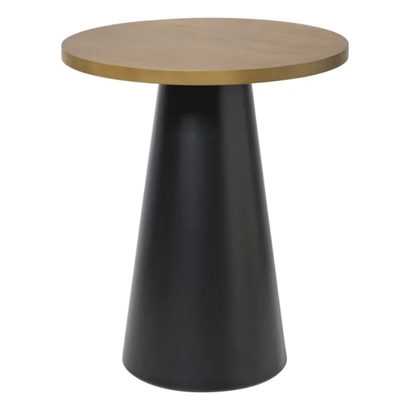 Xenos Bijzettafels-Bijzettafel Chico - bruin/zwart - ø39.5x48.5 cm