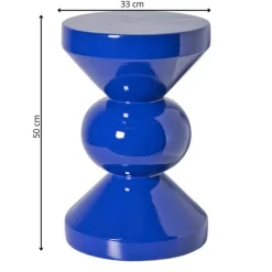 Xenos Bijzettafels-Bijzettafel diabolo - blauw - ø33x50 cm