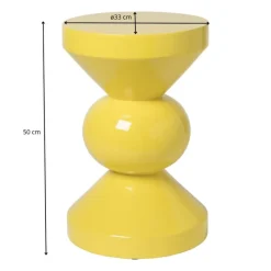 Xenos Bijzettafels-Bijzettafel diabolo - geel - ø33x50 cm