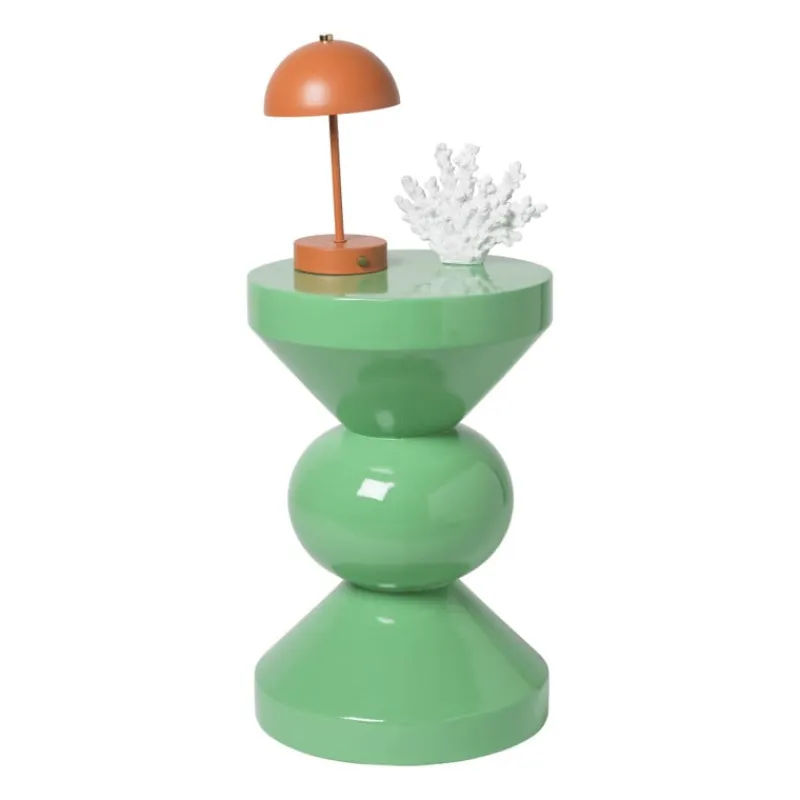 Xenos Bijzettafels-Bijzettafel diabolo - groen - ø33x50 cm
