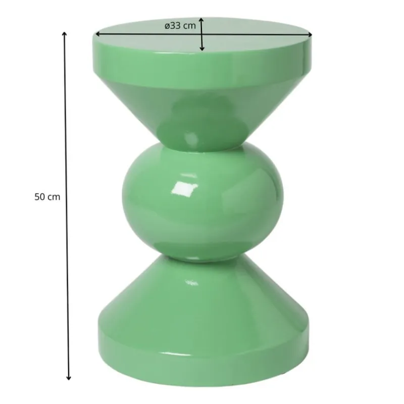 Xenos Bijzettafels-Bijzettafel diabolo - groen - ø33x50 cm