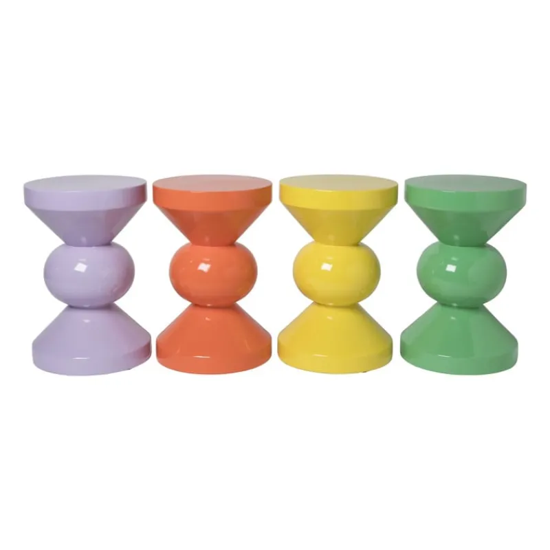 Xenos Bijzettafels-Bijzettafel diabolo - groen - ø33x50 cm