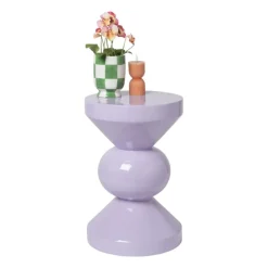 Xenos Bijzettafels-Bijzettafel diabolo - lila - ø33x50 cm