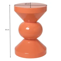 Xenos Bijzettafels-Bijzettafel diabolo - peach - ø33x50 cm