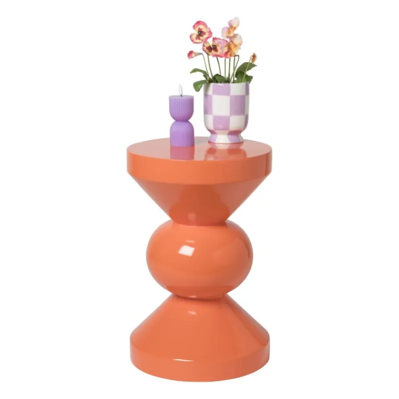 Xenos Bijzettafels-Bijzettafel diabolo - peach - ø33x50 cm
