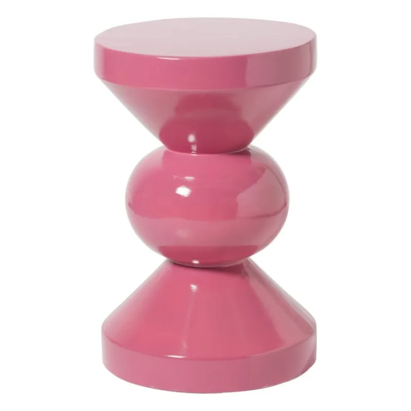 Xenos Bijzettafels-Bijzettafel diabolo - roze - ø33x50 cm