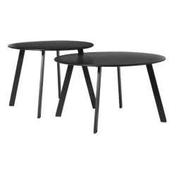 Xenos Bijzettafels-Bijzettafel Diego klein - zwart - ø60x46 cm