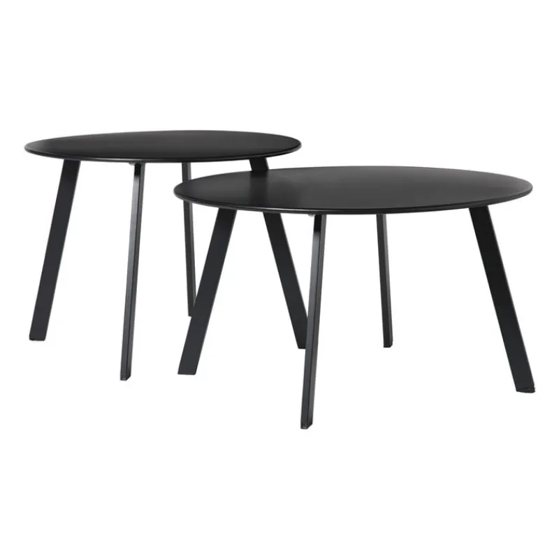Xenos Bijzettafels-Bijzettafel Diego klein - zwart - ø60x46 cm