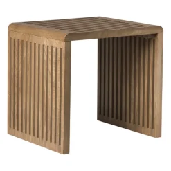 Xenos Bijzettafels-Bijzettafel Japandi groot - bruin - 40x42x35 cm