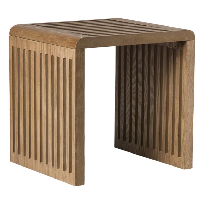 Xenos Bijzettafels-Bijzettafel Japandi klein - bruin - 34x34x29 cm