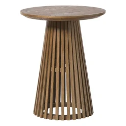 Xenos Bijzettafels-Bijzettafel Japandi rond - bruin - ø40x50 cm