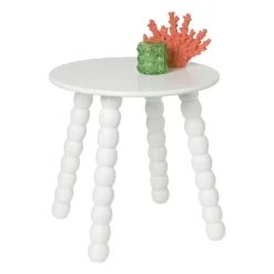 Xenos Bijzettafels-Bijzettafel Julia - wit - ø40x40 cm