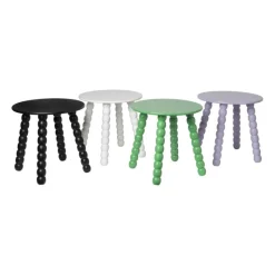 Xenos Bijzettafels-Bijzettafel Julia - wit - ø40x40 cm