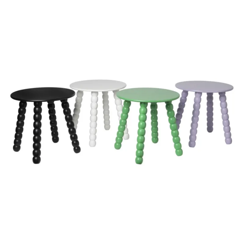 Xenos Bijzettafels-Bijzettafel Julia - wit - ø40x40 cm