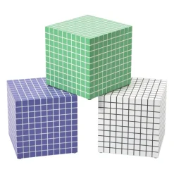 Xenos Bijzettafels-Bijzettafel kubus checks - groen - 30x30x30 cm