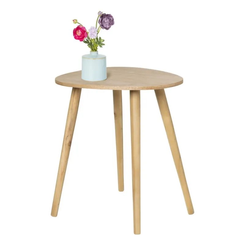 Xenos Bijzettafels-Bijzettafel lund ovaal klein - naturel - 50x38x45 cm