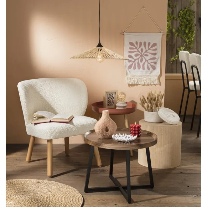 Xenos Bijzettafels-Bijzettafel Max - MDF/metaal - ø50x39 cm