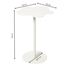 Xenos Bijzettafels-Bijzettafel Mica bloem - wit