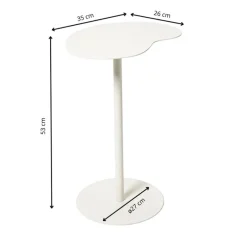 Xenos Bijzettafels-Bijzettafel Mica organisch - wit - 53x35x26 cm