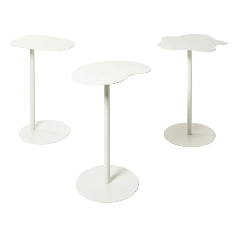 Xenos Bijzettafels-Bijzettafel Mica ovaal - wit - 53x35x25 cm
