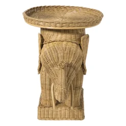 Xenos Bijzettafels-Bijzettafel olifant - rotan - 65x55x45 cm