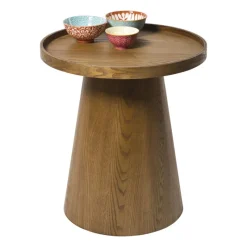 Xenos Bijzettafels-Bijzettafel Rondo groot - bruin - ø45x50 cm