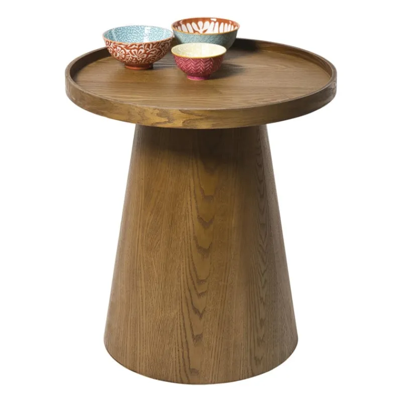 Xenos Bijzettafels-Bijzettafel Rondo groot - bruin - ø45x50 cm