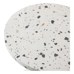 Xenos Bijzettafels-Bijzettafel Terrazzo - wit - ø40x45 cm