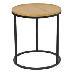 Xenos Salontafels|Bijzettafels-Bijzettafels Bamboe - MDF/metaal - set van 2