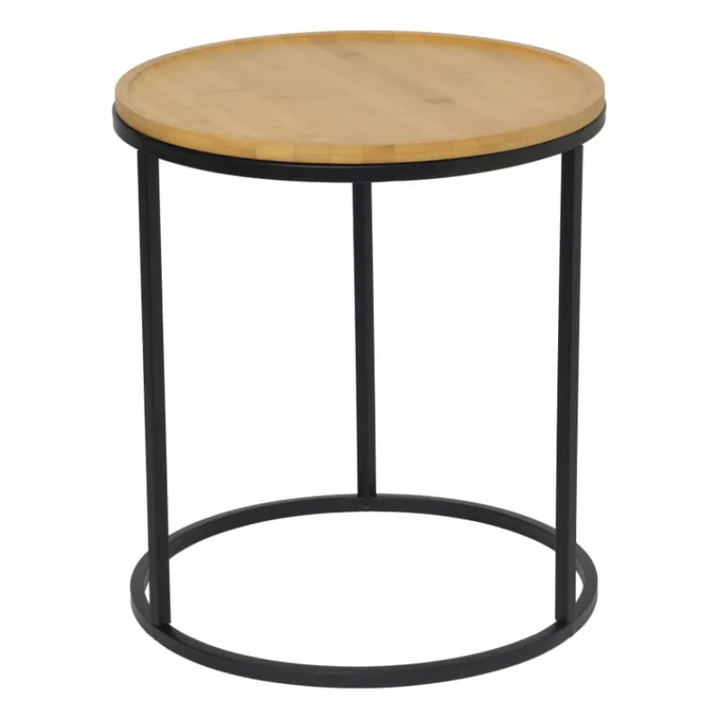 Xenos Salontafels|Bijzettafels-Bijzettafels Bamboe - MDF/metaal - set van 2