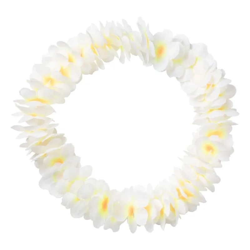 Xenos Verkleedaccessoires-Bloemenkrans - wit - 110 cm