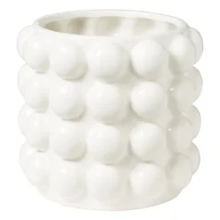 Xenos Bloempotten-Bloempot bubbel - wit - ø15x15 cm