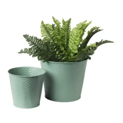 Xenos Bloempotten|Plantenbakken-Bloempot patroon maat L - ø15x18 cm - groen