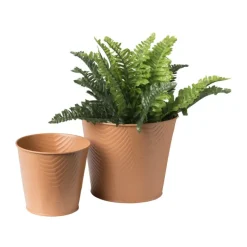 Xenos Plantenbakken|Bloempotten-Bloempot patroon maat S - ø12x13 cm - oranje