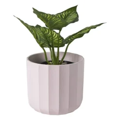Xenos Bloempotten-Bloempot streep - roze - ø13.5x12.6 cm