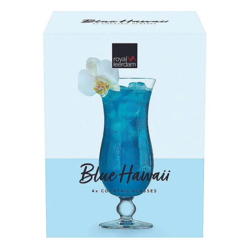 Xenos Glazensets|Cocktailglazen-Blue Hawaii glas - 440 ml - set van 4