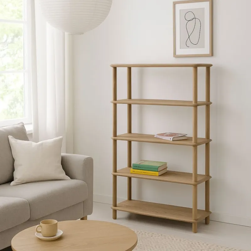Xenos Boekenkasten|Vakkenkasten-Boekenkast Scandi - naturel - 140x80x30 cm