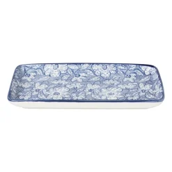 Xenos Sushi Servies|Tapasservies-Bord blue print - botanic - 20x11 cm
