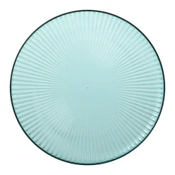 Xenos Borden-Bord streep - blauw - ø22x1.5 cm