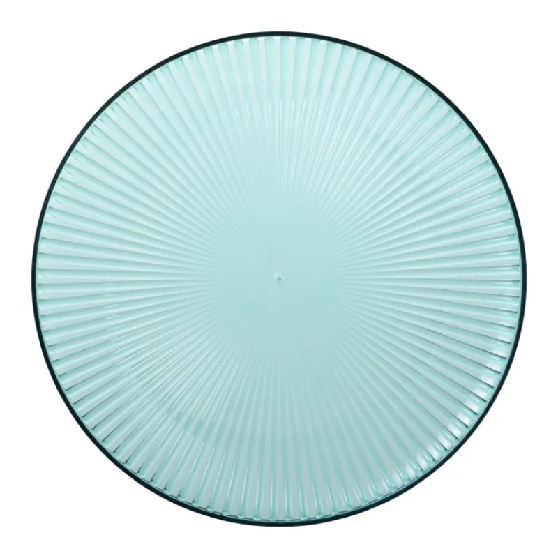 Xenos Borden-Bord streep - blauw - ø22x1.5 cm