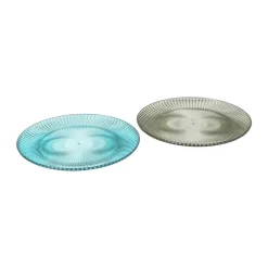 Xenos Borden-Bord streep - blauw - ø22x1.5 cm
