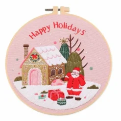 Xenos Kerst Knutselen|Kerstcadeaus-Borduursetje kerstman - ø18 cm