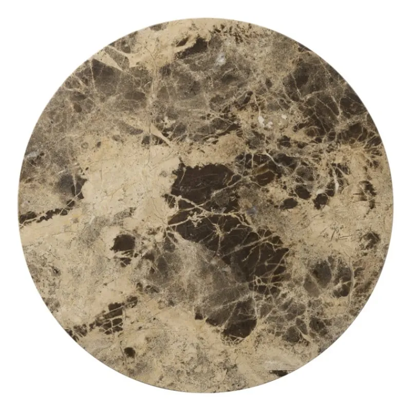 Xenos Borrelplanken-Borrelplank marmer rond - bruin - ø28x1.5 cm