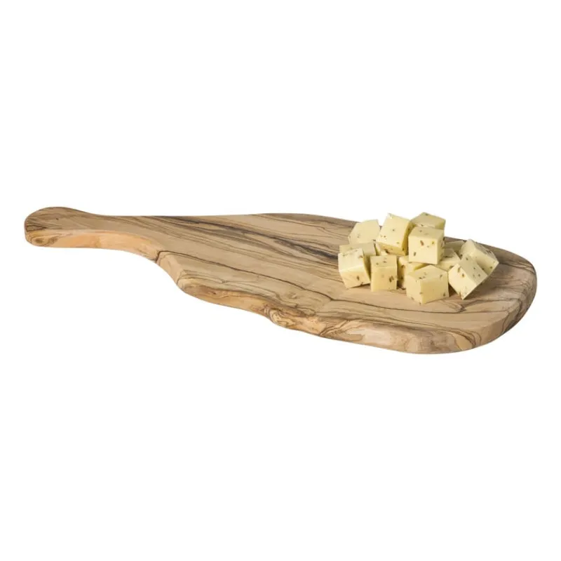 Xenos Borrelplanken|Kerst Bakken-Borrelplank olijfhout XL - bruin - 46x19 cm