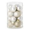 Xenos Kerstballen-Box met kerstballen - goudkleurig - ø2.5 cm- set van 16