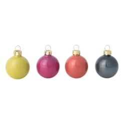 Xenos Kerstballen-Box met kerstballen - multikleur - ø4 cm - set van 16