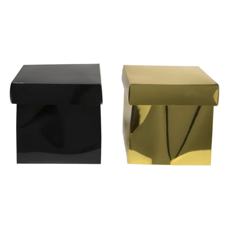 Xenos Cadeaudozen|Kerst Inpakken-Cadeaudoos opvouwbaar - set van 2 - 20x20x20 cm